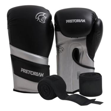 Imagem de Luva de Boxe/Muay Thai Elite Pretorian (Preto/Prata, 10 OZ)