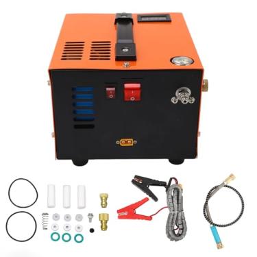 Imagem de Compressor de Ar, Bomba de Ar de Alta Pressão 4500PSI, Conversor de Energia Integrado DC 12V para Carro, Operação de óleo, Com Display de Temperatura Em Tempo Real, Equipado Com
