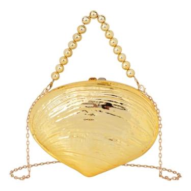 Imagem de Bolsa feminina Seashell Evening Bag Mermaid Chain Strap Clutch Shoulder Bag, 08 - ouro