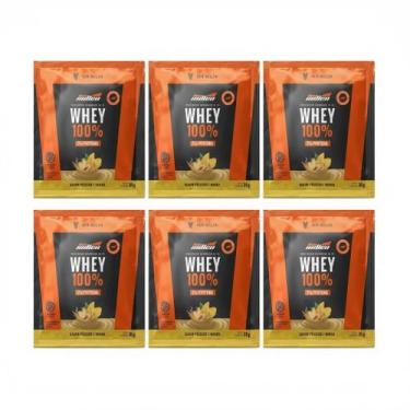 Imagem de Kit 6 whey protein 100% pessego com manga 30g sache - NEW MILLEN