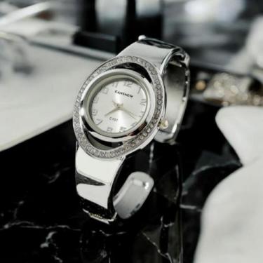 Imagem de Relógio Bracelete Feminino Cansnow Luxo Aço Inox, Prata