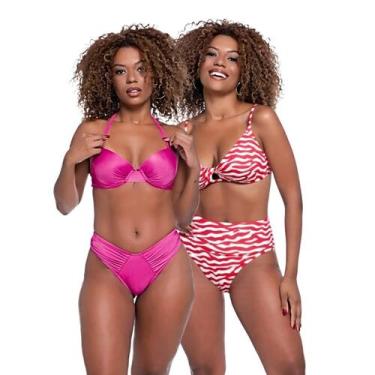 Imagem de Biquínis Feminino Kit Liso e Estampado Moderno Bojo Praia - HYPE MODAS