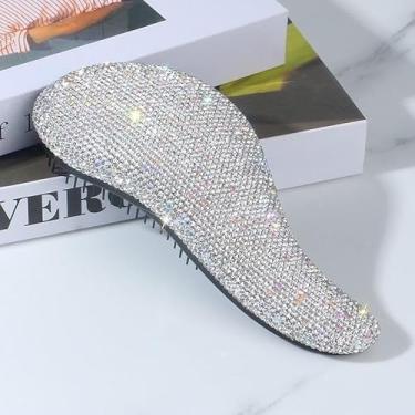 Imagem de Pente de almofada de ar de alta estética de strass prateado, exclusivo para massagem de deusa e cabeleireiro, conveniente para uso doméstico ao sair com pente mágico de dentes