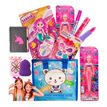 Imagem de Kit Maquiagem Infantil Sombra Unicórnio Boneca De - Maria Pink