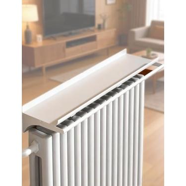 Imagem de Prateleira de cobertura de radiador montada na parede com toalheiro, sem necessidade de furadeira, protetor térmico de 20 cm de largura para sala de estar e quarto, prateleira de exibição de 120 cm