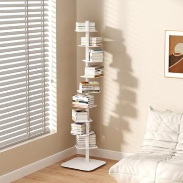 Imagem de Estante vertical para casa, estante de metal estreita simples, estante de canto multiuso alta, estante de escada estreita ideal para exibição de livros, estante de escada estreita, estante flutuante