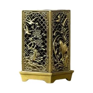 Imagem de Pequeno Queimador De Incenso Vertical Quadrado Em Liga Xiangyun Para A