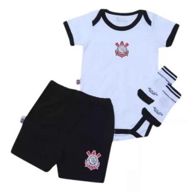 Imagem de Kit Conjunto Corinthians Body Shorts e Meia Oficial, G