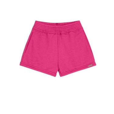 Imagem de Shorts Básico Infantil Menina de Moletinho Brandili, 4, Rosa