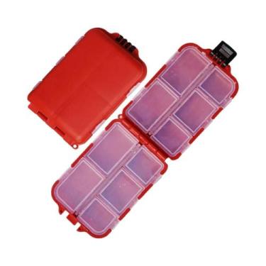 Imagem de Caixa Organizadora De Pesca Com 10 Compartimentos Para Iscas, Anzóis E