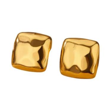 Imagem de Brincos De Stud Quadrados Em Aço Inoxidável Banhados a Ouro Para Mulhe