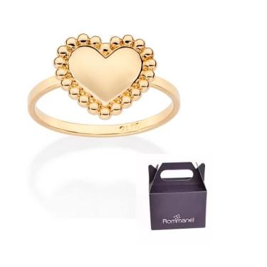 Imagem de Anel Skinny Coração Banhado à Ouro Rommanel 513543, 26, Dourado