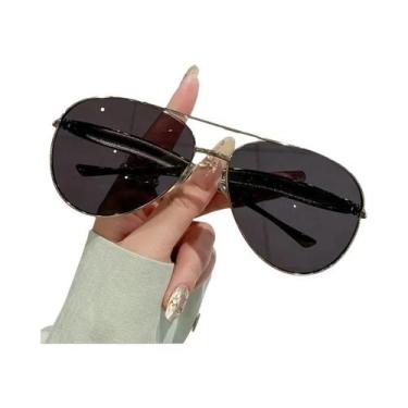 Imagem de Óculos De Sol Femininos Oversized Retrô Anos 70 Estilo Aviador Com Has