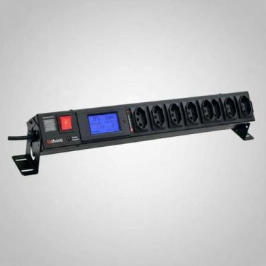 Imagem de Filtro De Linha Pdu 10a Ts Shara 8 Tomadas Bivolt Display Cabo 1,5m