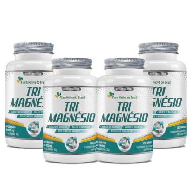 Imagem de Kit 4 Tri Magnésio Taurato+Malato+Bisglinato de Magnésio 4x60 cps Flora Nativa-Unissex