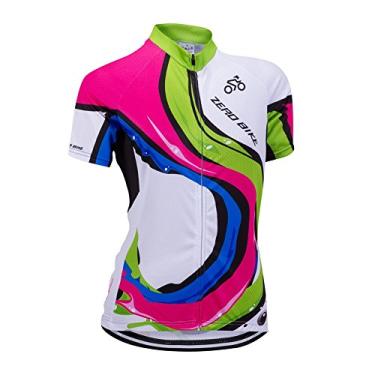 Imagem de Jérsei feminino de manga curta respirável para ciclismo, camisa de secagem rápida para ciclismo Tops para ciclismo de corrida Roupas para bicicleta de corrida