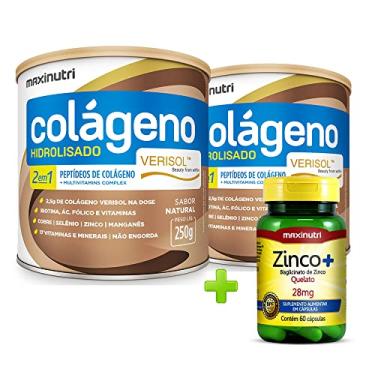 Imagem de Kit 2 Colágeno Verisol Natural/Sem Sabor 250g + Zinco Quelato