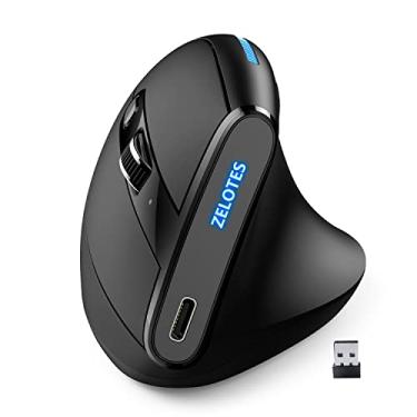 Imagem de rato, F-36A 2.4G Wireless Mouse Carregr Blu-ray 6 botões Mouse óptico 3 níveis DPI preto
