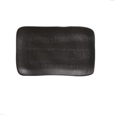 Imagem de Conjunto 4 Travessas Retangular Cerâmica Juta Preto Matte Stoneware 27x16cm Porto Brasil