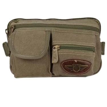 Imagem de Pochete Masculina Reforçada Bolsa Cintura De Lona Multiuso - Kvn By Sh