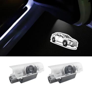 Imagem de 2 peças de luzes com logotipo de porta de carro HD que nunca desbotam compatíveis com RX200t RX300 RX350 RX450h AL20/AGL20/AGL25 projetor de cortesia a laser lâmpada de boas-vindas kit acessórios