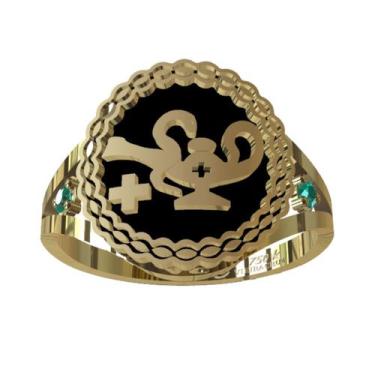 Imagem de Anel De Formatura De Enfermagem Em Ouro 18K - Vieira  Cruz Joias, 11, 