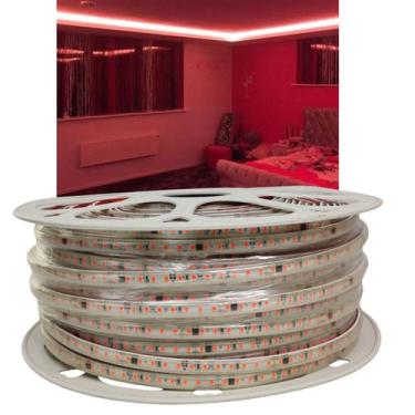 Imagem de Fita Led Vermelho Rolo 100 Metros Dupla Face Decoraçao Iluminaçao Resi