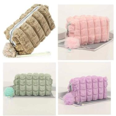Imagem de Nécessaire Pelúcia Estojo Maquiagem Mini Bolsa - NoBrand, Aleatória
