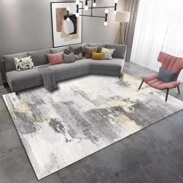 Imagem de Tapete estilo lavagem a tinta para decoração de sala de estar, mesas de centro para casa, sofá, tapetes duráveis e laváveis para quarto (3,2 x 5,2 pés (100 x 160 cm)/sem fiapos-1)