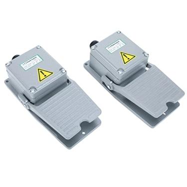 Imagem de 2 Pack AC 380V 15A Closed SPDT Foot Switch 3 Terminals Electric Pedal Heavy Duty Momentary Foot Pedal Switch, DE-0060