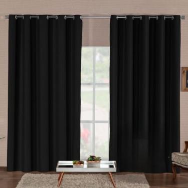 Imagem de Cortina Blackout Premium Corta Luz Total Com Isolamento Térmico E Acústico Tecido Durável Para Qualquer Ambiente(PRETO,6,00M x 2,80M)