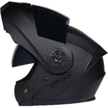 Imagem de Capacete De Motocicleta Flip-up, Capacetes Modulares De Motocicletas Integrais Aprovados Pela Ece Para Adultos Homens Mulheres Com Lente Dupla E Forro Removível, E, L