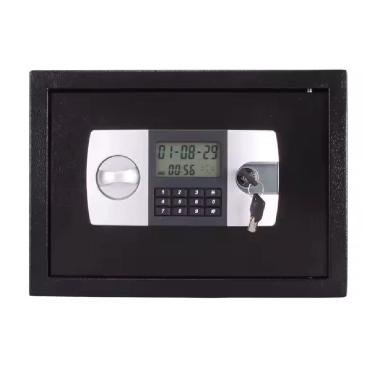 Imagem de Cofre Eletronico Senha Chave Porta Documentos Display Lcd Bandeja Chumbadores Com Suporte De Parede