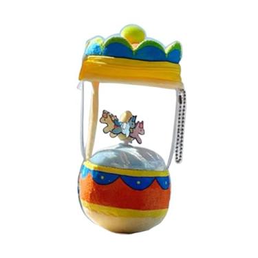 Imagem de Dynwave Brinquedo de pelúcia giratório com cordão, cavalo giratório, ornamento pendurado, presentes de parque de diversões, decoração, bolsa de brinquedo