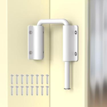 Imagem de Mixizigoz Nova trava de porta deslizante para pátio - Trava em forma de U de 5,5 cm, trava de segurança doméstica de 90/180 graus para portas deslizantes, janelas, celeiros, jardins, telas (branco-1