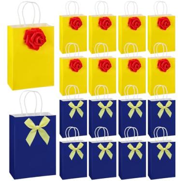 Imagem de Humyoun 24 peças de bolsa temática de princesa com fita dourada de rosas, reutilizáveis, pequenos sacos de brindes, dois estilos para lembrancinhas de festa de princesas, presentes, itens de