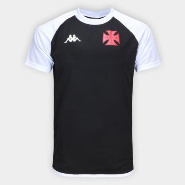 Imagem de Camiseta Vasco Kappa Supp Graphik Duo Masculina, Preto, Branco, P