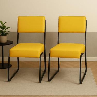 Imagem de Kit 2 Cadeiras Florida Corano Sala Escritorio Pes Reforçado - Dcazza, 