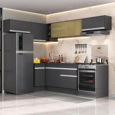 Imagem de Armário De Cozinha Completa De Canto Preto/branco - MULTIMOVEIS