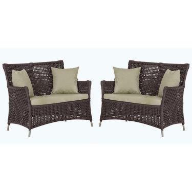 Imagem de 2 Sofás área Externa Igapó Alumínio Fendi Corda Náutica E7 Marrom