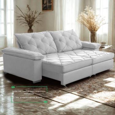 Imagem de Sofá Retrátil E Reclinável 2,40m Clara | Conforto Premium E Design Elegante Cinza