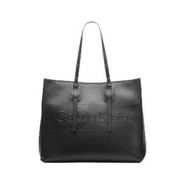 Imagem de Calvin Klein Bolsa extra grande essencial moderna, Preto/prata, One Size