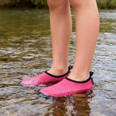 Imagem de Sapatos aquáticos infantis infantis antiderrapantes minimalistas, meias aquáticas de secagem rápida para meninos e meninas, rosa, 10 Little Kid