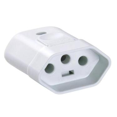Imagem de Kit 4 Plugue Femea 2P+T 10 A 250 V Tramontina Branco