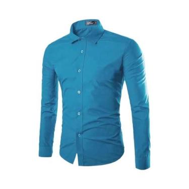 Imagem de 14 cores cor sólida masculina moda doce cor camisa masculina casual ca