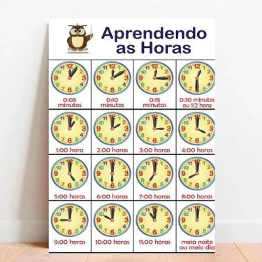 Imagem de Placa Educacional Aprendendo as Horas - TACOLADO PAPEL DE PAREDE, 20x3