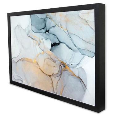 Imagem de Quadro Decorativo Abstrato Mármore Neutro em Moldura Caixa - TaColado,