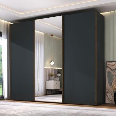 Imagem de Guarda Roupa Casal 2,74m 3 Portas de Correr com Espelho - Mambel Q, Gr
