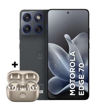 Imagem de Kit smartphone motorola edge 70 256GB e fone moto buds loop Swarovski Champagne