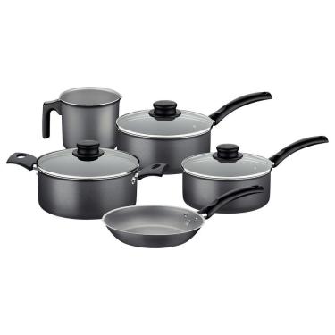 Imagem de Jogo de Panelas Turim Kit 5 Peças em Alumínio com Revestimento Antiaderente Starflon Max Cinza